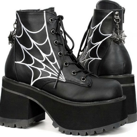 Demonia Shoes - RANGER-105 Spider web boots